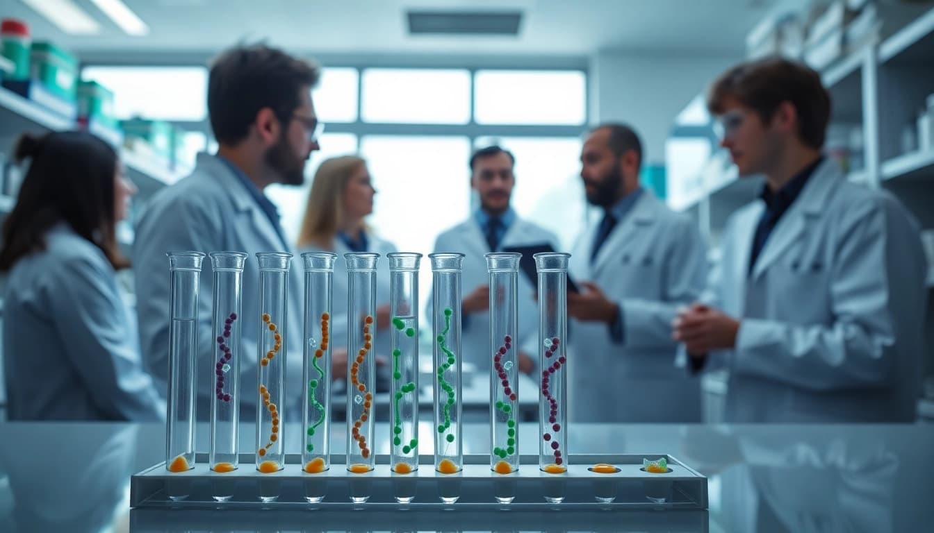 Buy tesamorelin in a modern lab filled with advanced peptide research equipment.