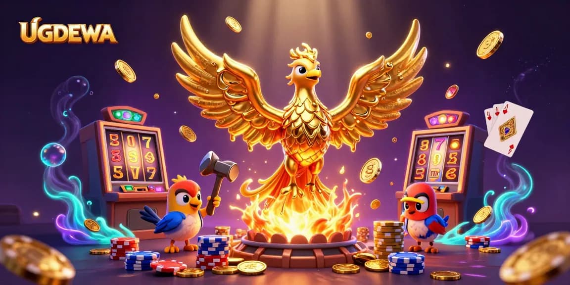 Experience the thrill of UGDEWA with a golden phoenix leading the ultimate slot adventure!