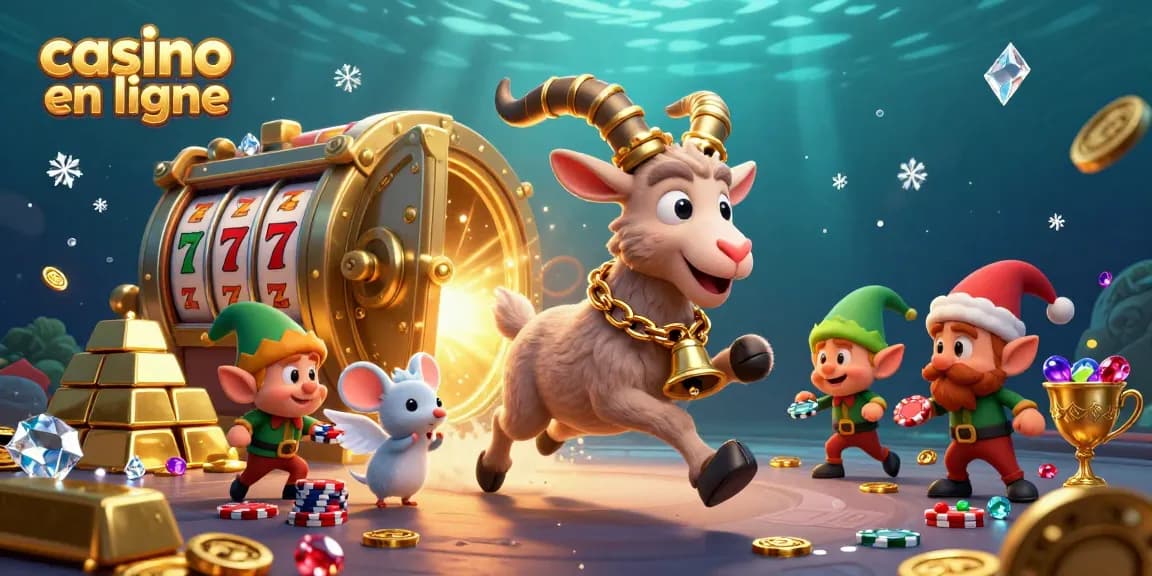 Casino en ligne : un Krampus animé et un ange empêchent des elfes voleurs de poker au sein d'un casino festif.