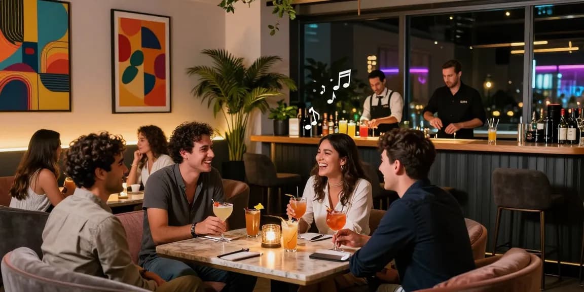 Engaging nightlife at a popular 유흥사이트 with friends enjoying cocktails and lively atmosphere.