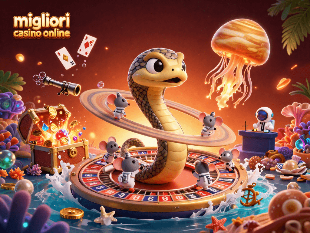 Scopri i migliori casino online con questo divertente illustrato 3D che rappresenta giochi cosmici