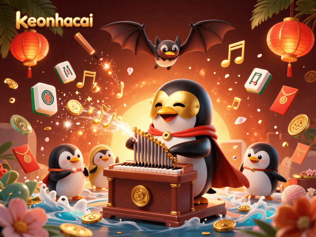 Experience the thrill of keonhacai with a vibrant casino scene featuring dynamic characters and rich gambling elements.