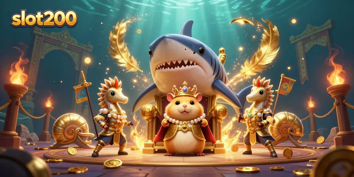 Menggunakan slot200, kerajaan hamster emas beraksi di arena judi yang kaya emas dan simbol kemenangan.