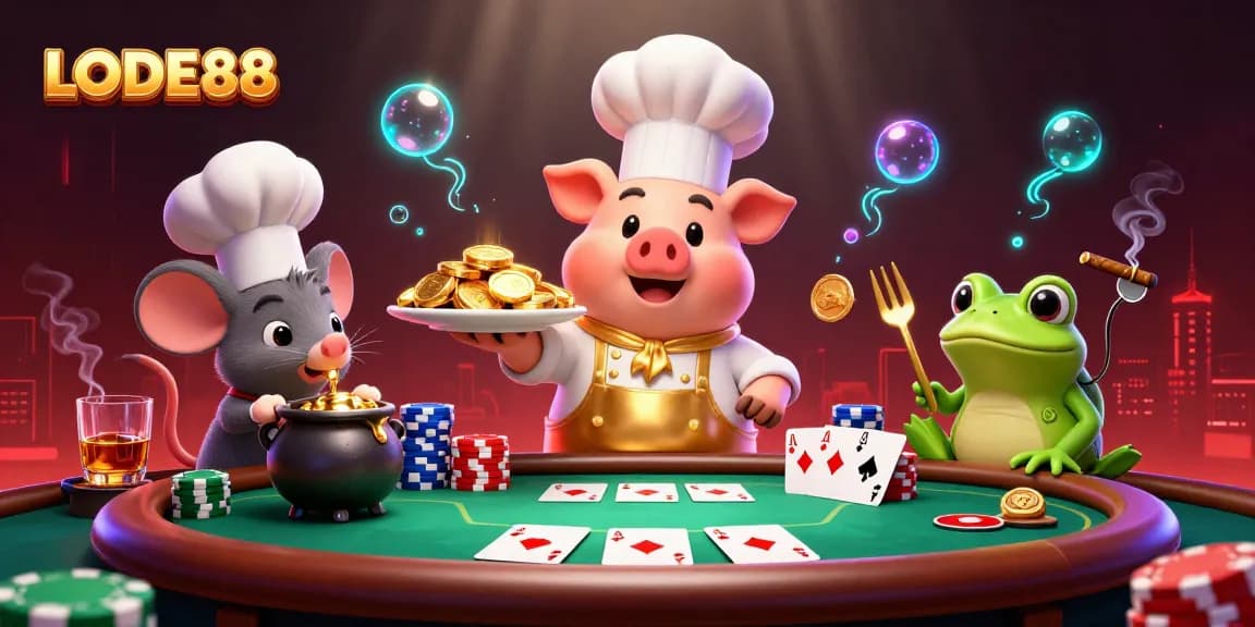 Experience LODE88 in a vibrant casino scene with characters and rich game elements.