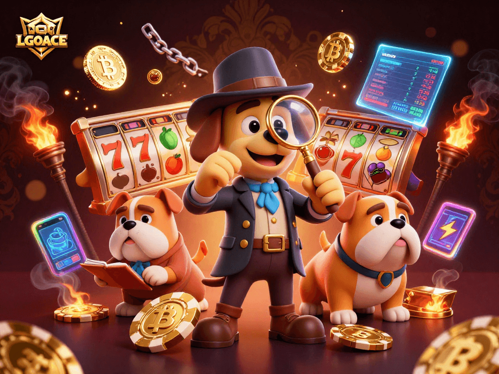 LGOACE enhances your gaming with vibrant slots and premium crypto elements in this visually stunning scene.