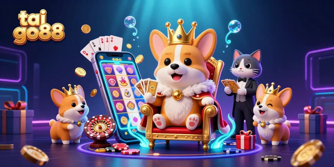 Experience the excitement at tai go88 with vibrant 3D casino characters surrounded by dynamic gaming elements.