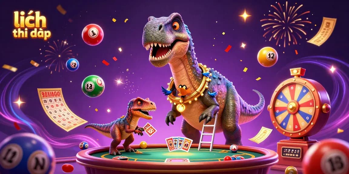 Engage with lịch thi đấu featuring a giant brontosaurus and clever raptor in this interactive casino scene.