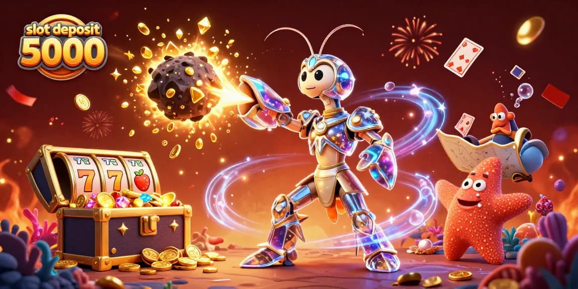 Engage with exciting gameplay features like slot deposit 5000, as mantis shrimp punches through an asteroid of treasures.