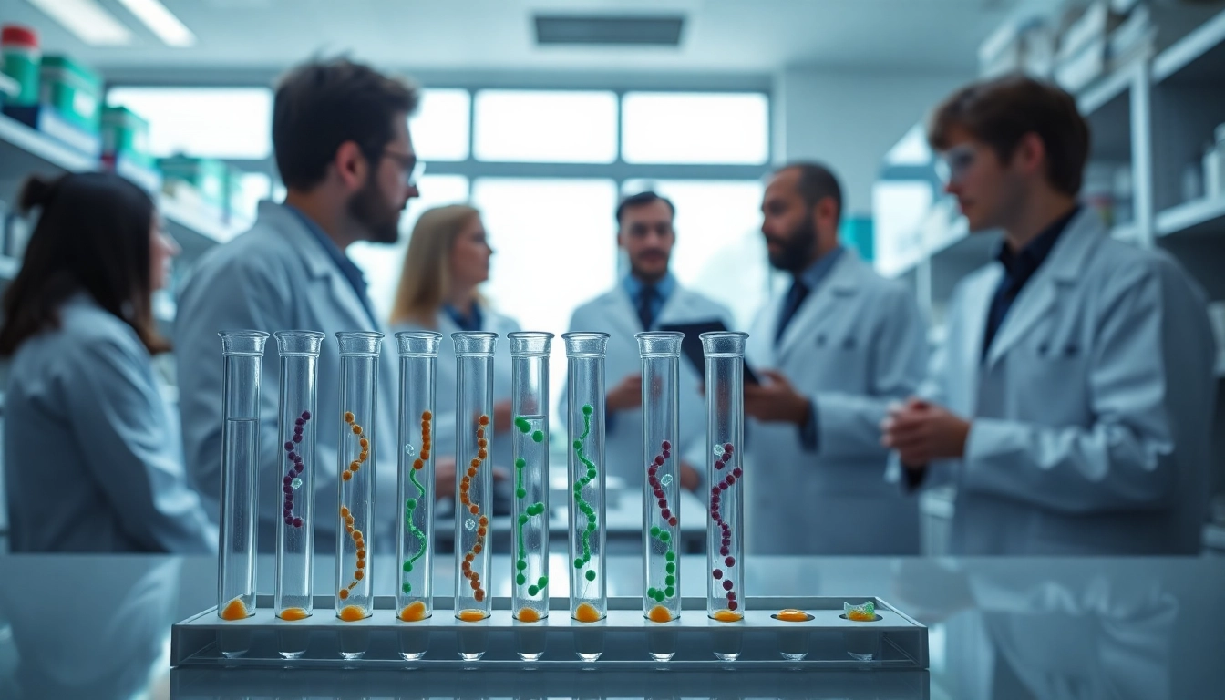 Buy tesamorelin in a modern lab filled with advanced peptide research equipment.