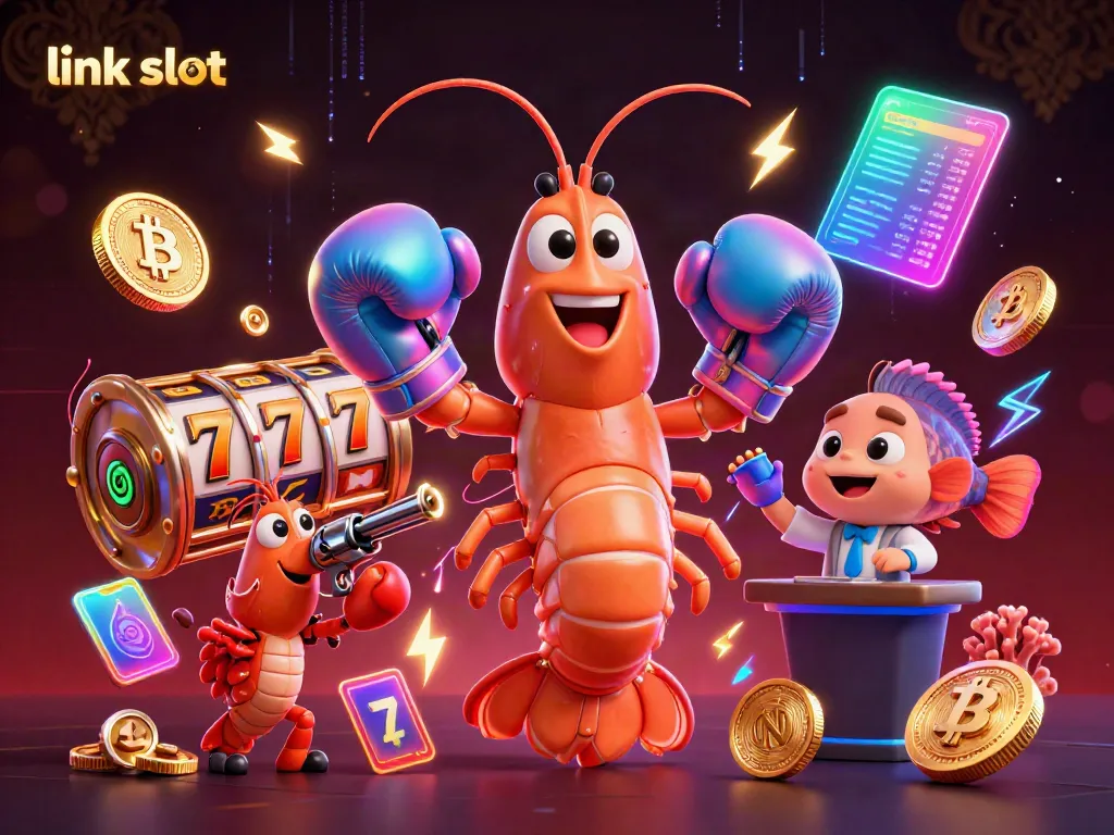 Mainkan link slot dengan karakter unik dalam ilustrasi 3D mencolok yang menunjukkan permainan slot.