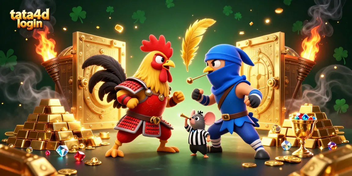 Experience the excitement of tata4d login with dynamic fighting roosters and casino treasures!