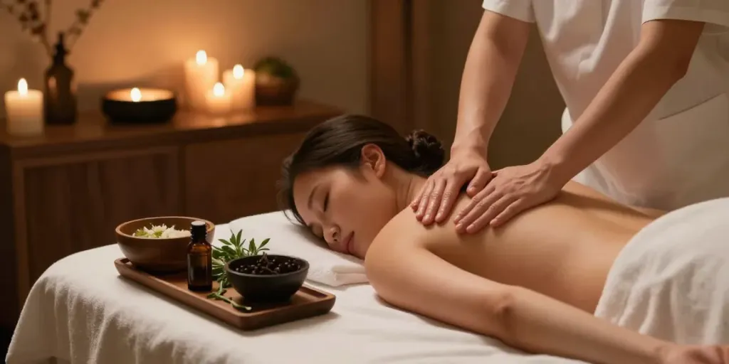 다낭 밤문화와 시너지 효과를 지닌 고급 마사지 치료 모습