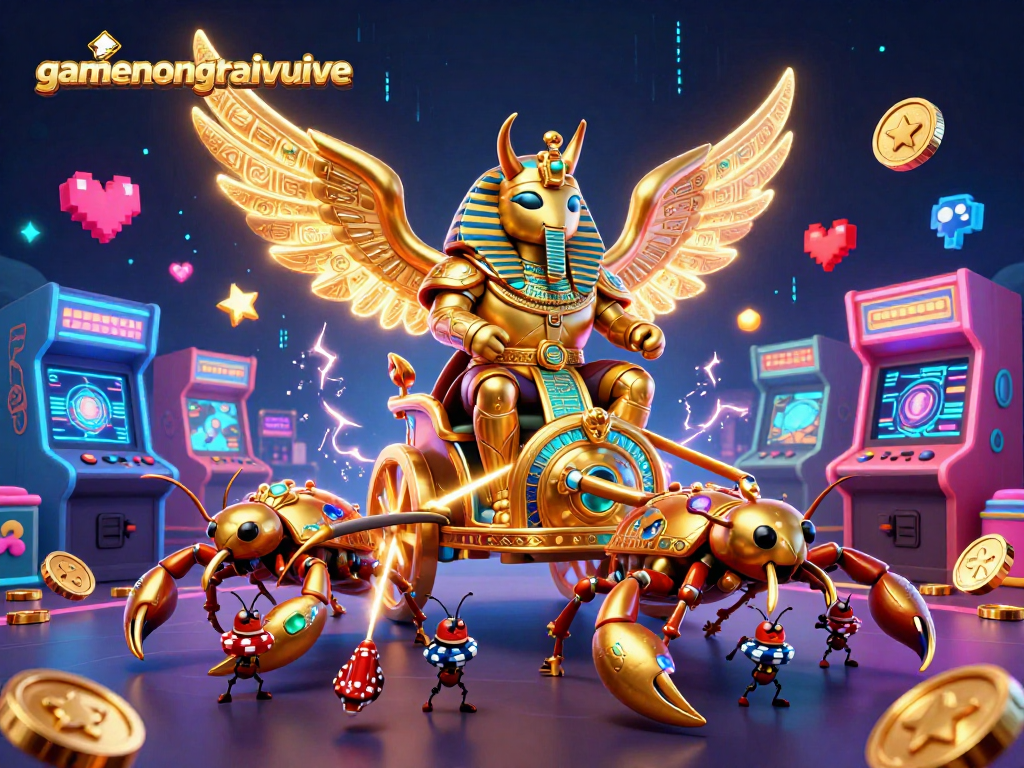 Engage in gamenongtraivuive with an exciting 3D casino scene featuring animated characters and vibrant game elements.