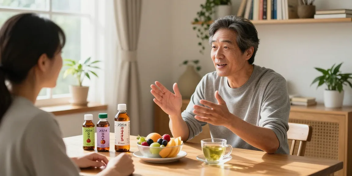 ブラビオンSの口コミを話し合う二人の健康的な生活シーン。