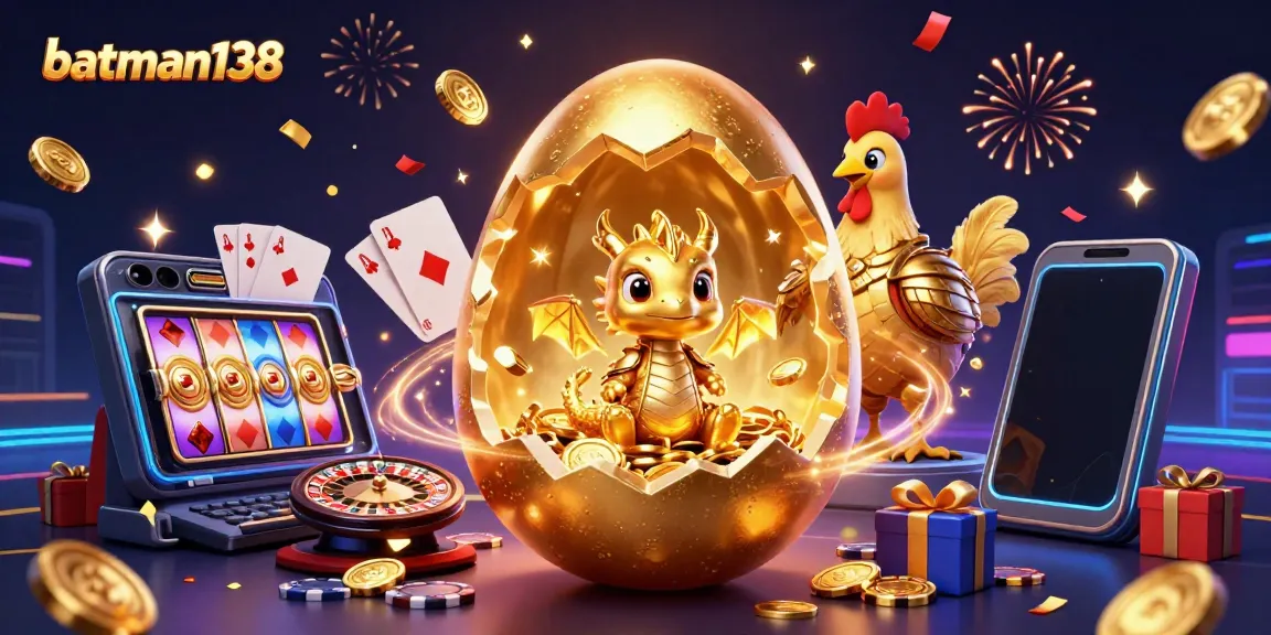 Experience the excitement of batman138 with a golden dragon and casino elements.