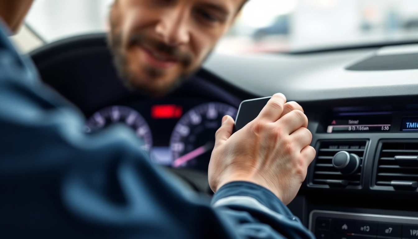 Installing an insurance approved tracker into a car highlighting reliability and safety.