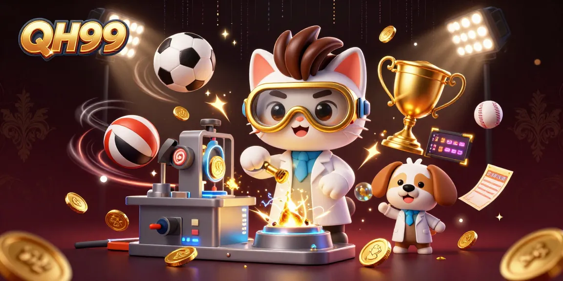 Experience big wins with QH99 in a vibrant casino scene featuring dynamic sports elements.