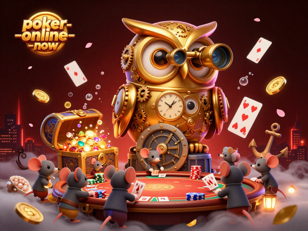 Engage in thrilling gameplay at poker-online-now, featuring dynamic cards and vibrant casino elements.