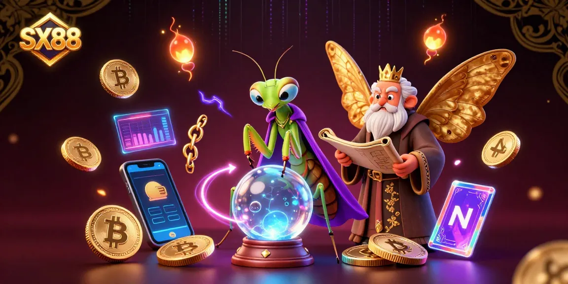 SX88 enhances casino experiences with a magical scene featuring a fortune teller and moth librarian.