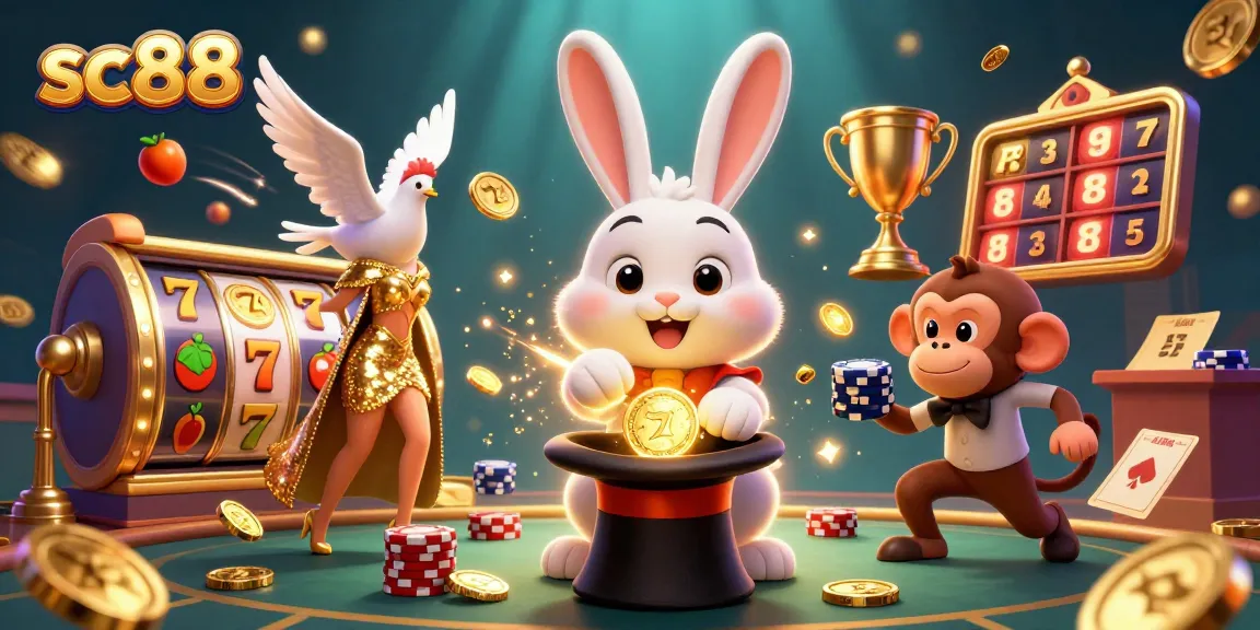 Experience the magic of sc88 with our 3D illustrating casino scene featuring big wins and enchanting gameplay.