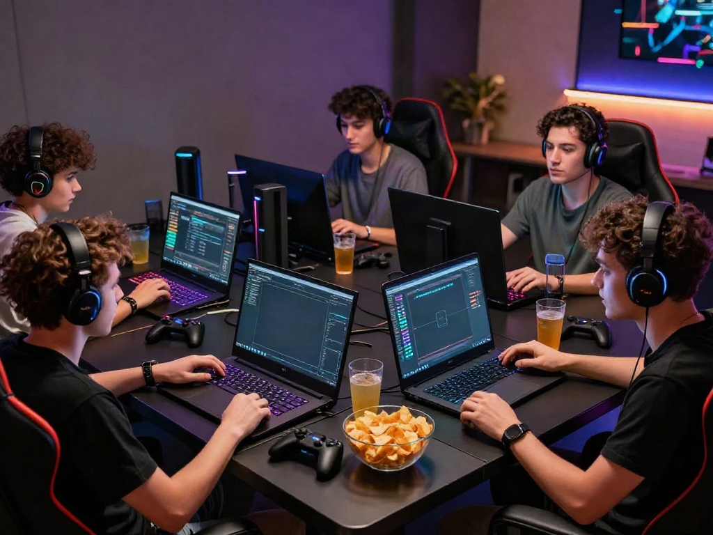 Excited gamers engaging with the HARGATOTO online interface, reflecting community and online gaming culture.