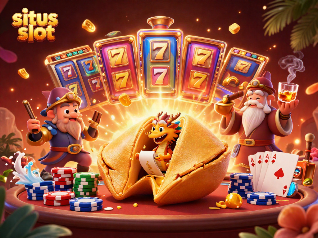 Menangkan permainan di situs slot dengan keberuntungan dari kue keberuntungan dan naga bijaksana.