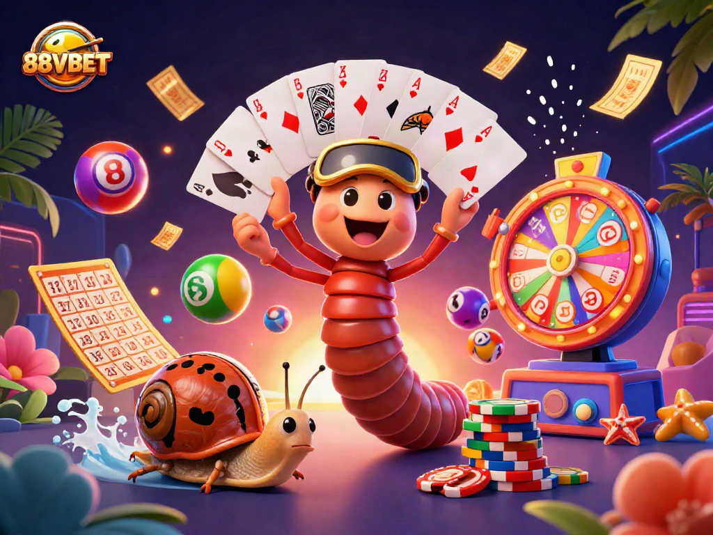 Experience vibrant gaming with 88VBET's immersive casino characters and exciting elements.