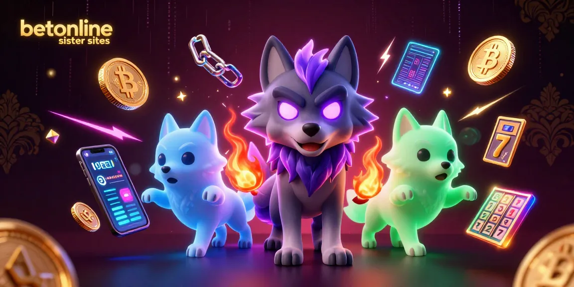 Explore betonline sister sites through a vibrant 3D illustration showcasing crypto gaming elements.