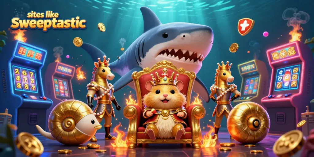 Play dynamic games like sites like sweeptastic with exciting illustrations of a hamster king and seahorse guards.