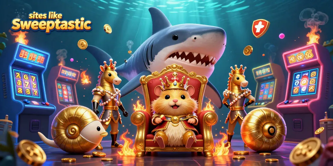Play dynamic games like sites like sweeptastic with exciting illustrations of a hamster king and seahorse guards.