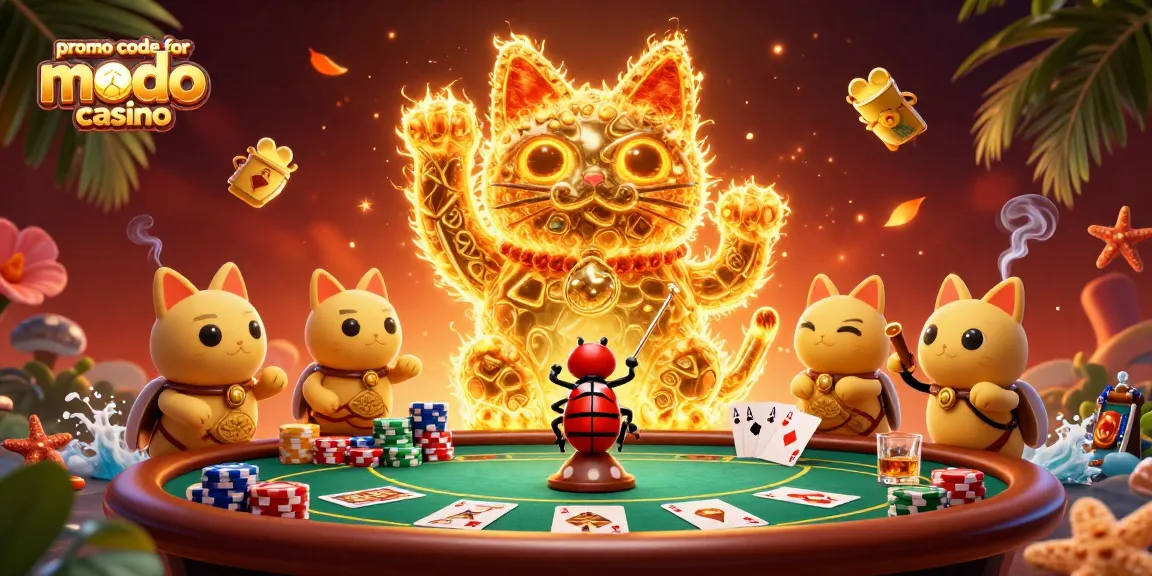 Claim exciting rewards with the promo code for modo casino and immersive 3D casino art.