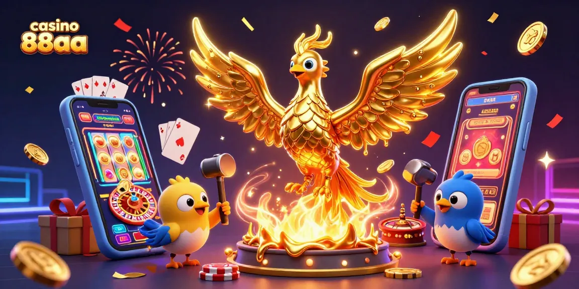 Experience the excitement of casino 88aa with golden phoenix and vibrant live gaming elements.