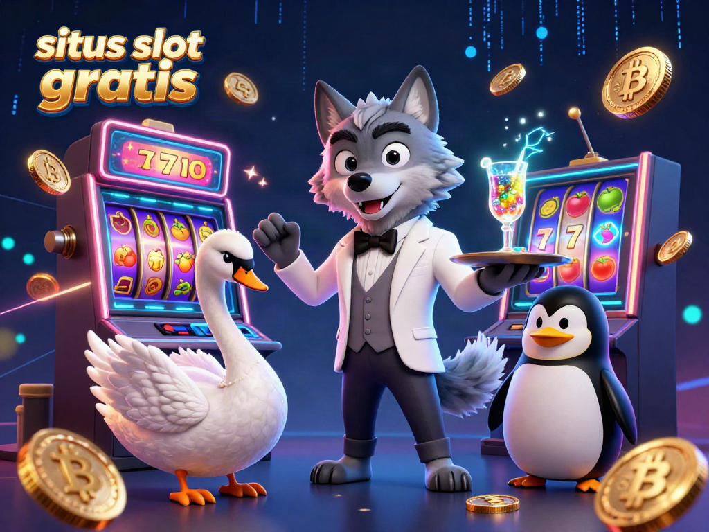 Spin the reels of situs slot gratis with enchanting characters and vibrant casino elements in a dynamic 3D scene.