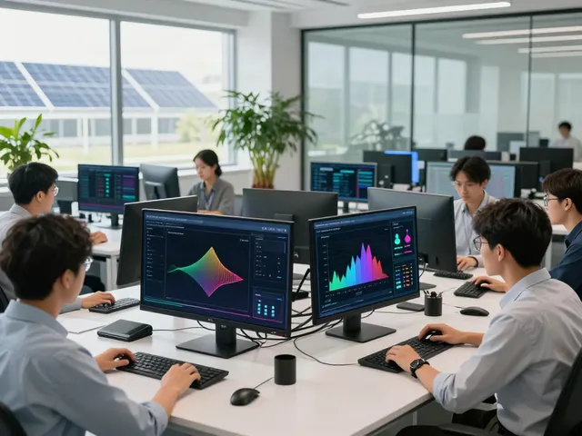 Collaborative team in a modern workspace focusing on AI Token Economy infrastructure.