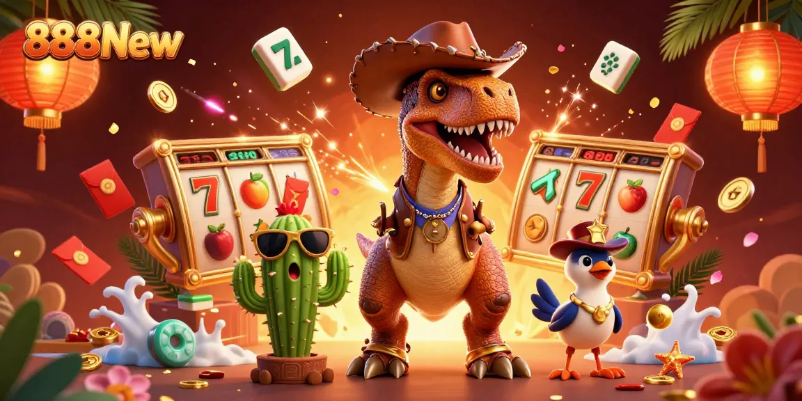 Experience thrilling wins with 888New in a vibrant 3D casino scene featuring exciting game elements.