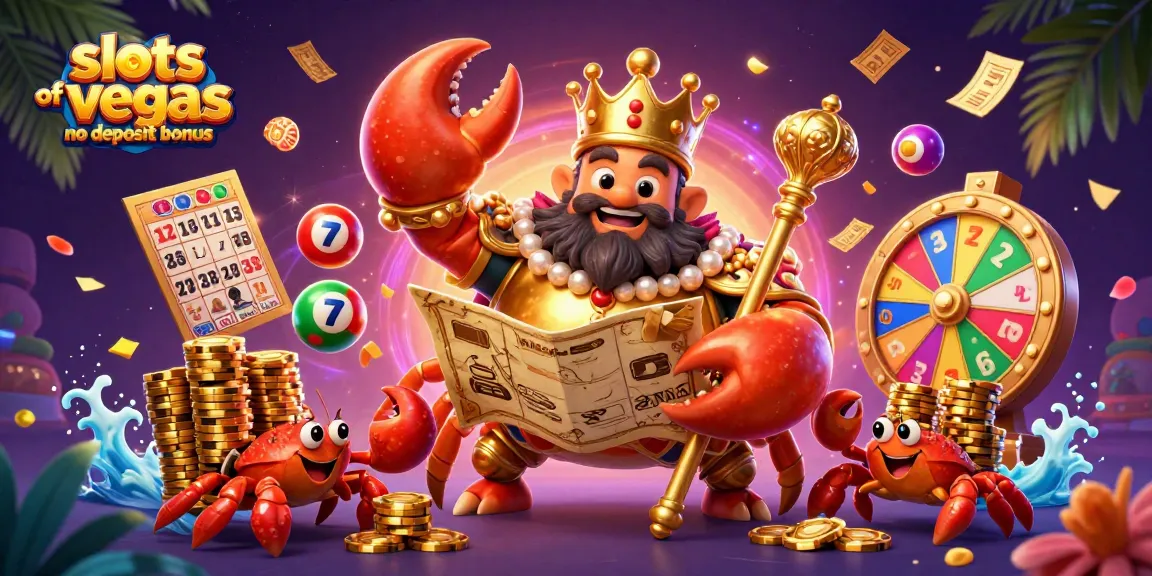 Experience the slots of vegas no deposit bonus with a colorful 3D illustration showcasing the excitement and rewards of gaming.