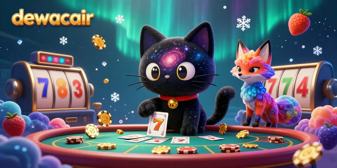 Experience thrilling gameplay at dewacair's cosmic casino table with vibrant characters and dynamic slot elements.