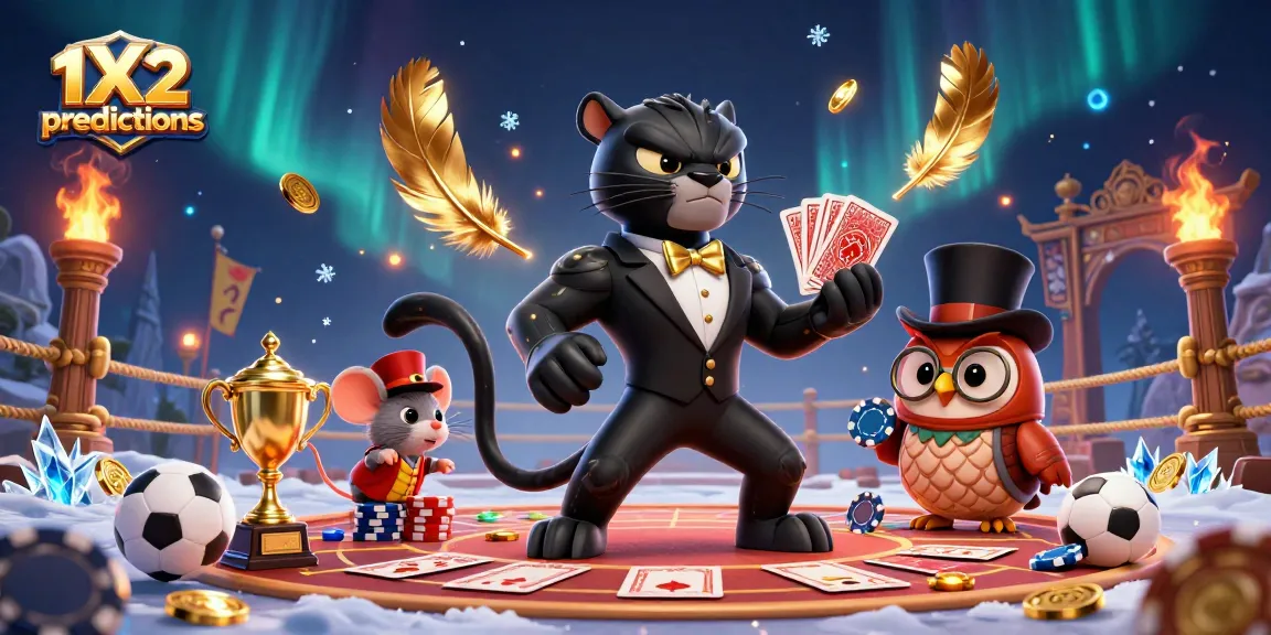 Experience 1X2 predictions action with stylish casino characters surrounded by vibrant betting elements.