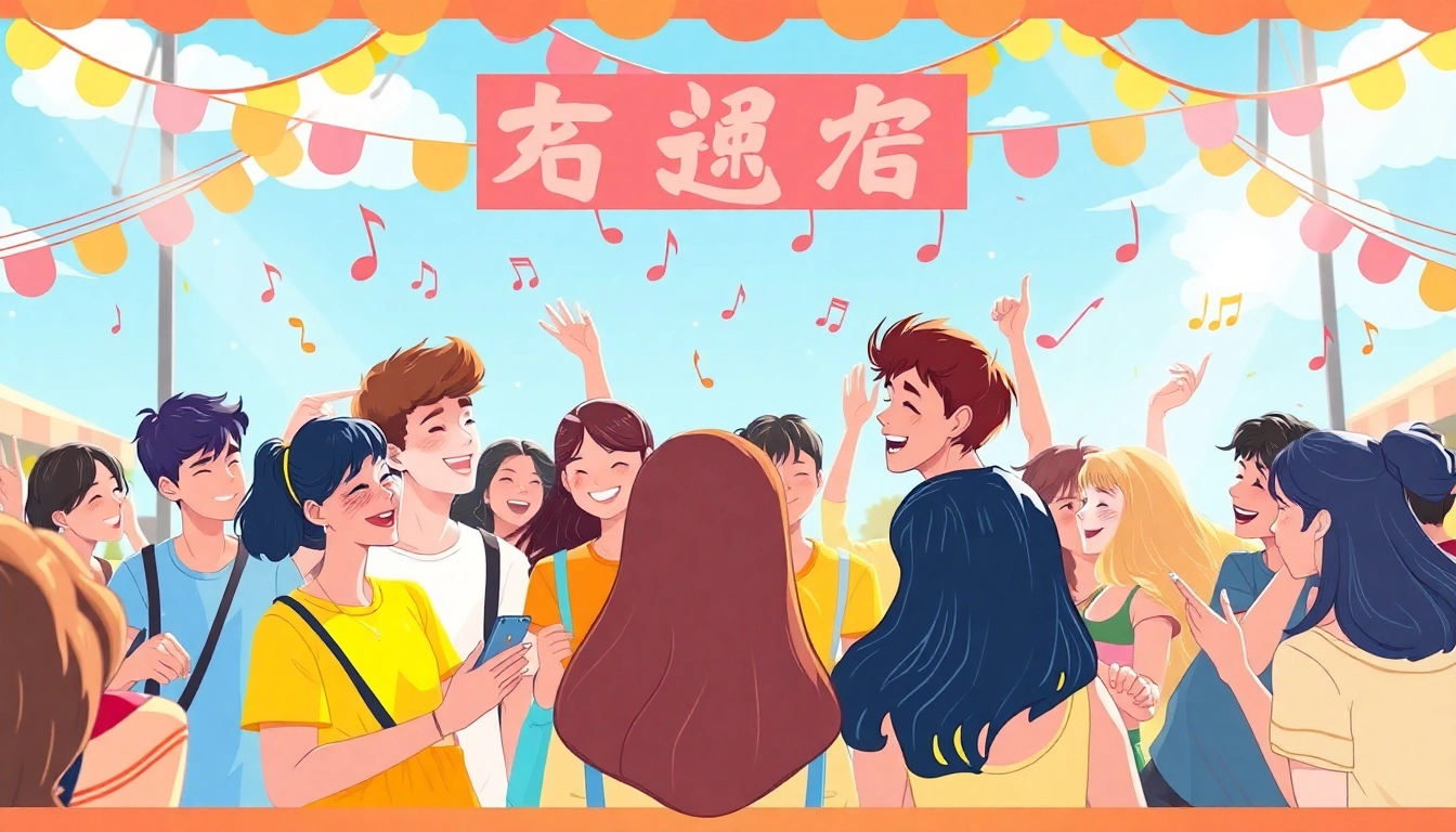 汽水音乐的年轻人们在音乐节中享受快乐的时光