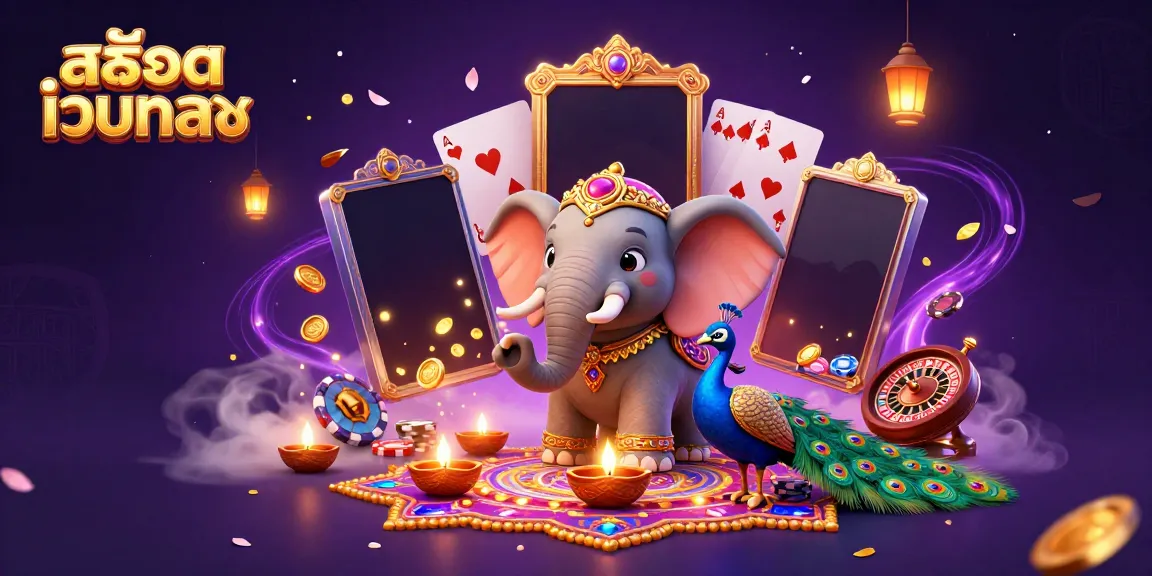 Experience สล็อตเว็บตรง with vibrant slot games and casino elements in a captivating 3D illustration.