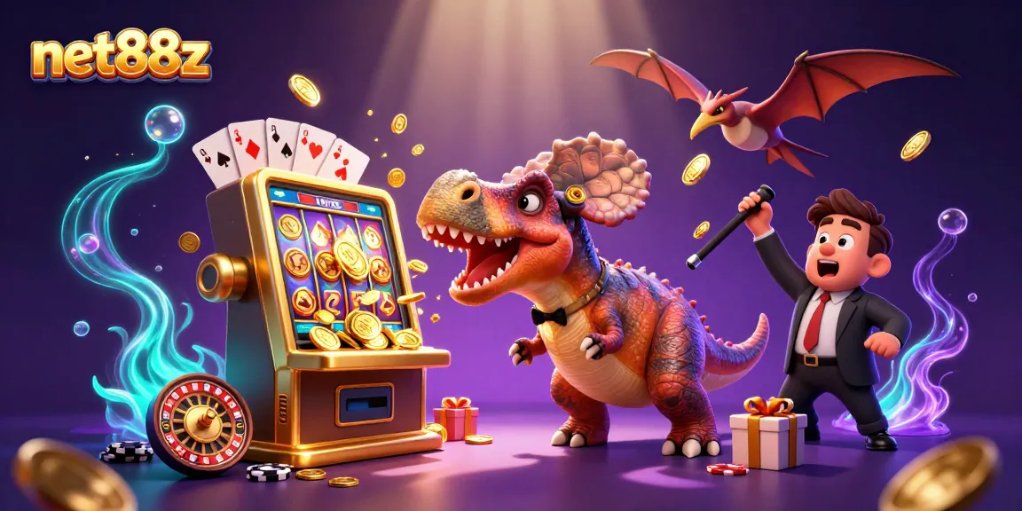 Catch the jackpot with net88z: T-Rex gaming action bringing in golden coins!