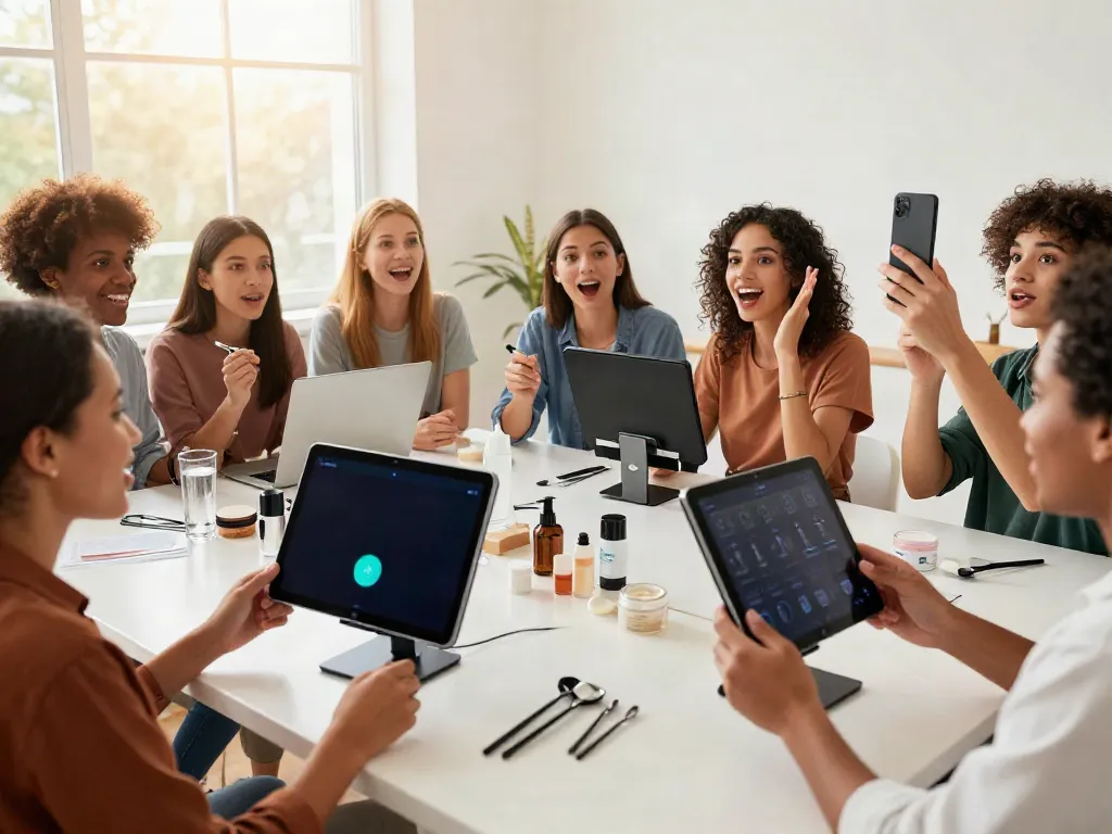 People exploring Alternatives to QOVES in a modern, bright setting with advanced facial analysis apps