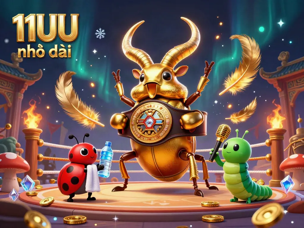 Experience the thrilling world of 11UU nhà cái with dynamic elements and vibrant characters in a casino-themed showdown.