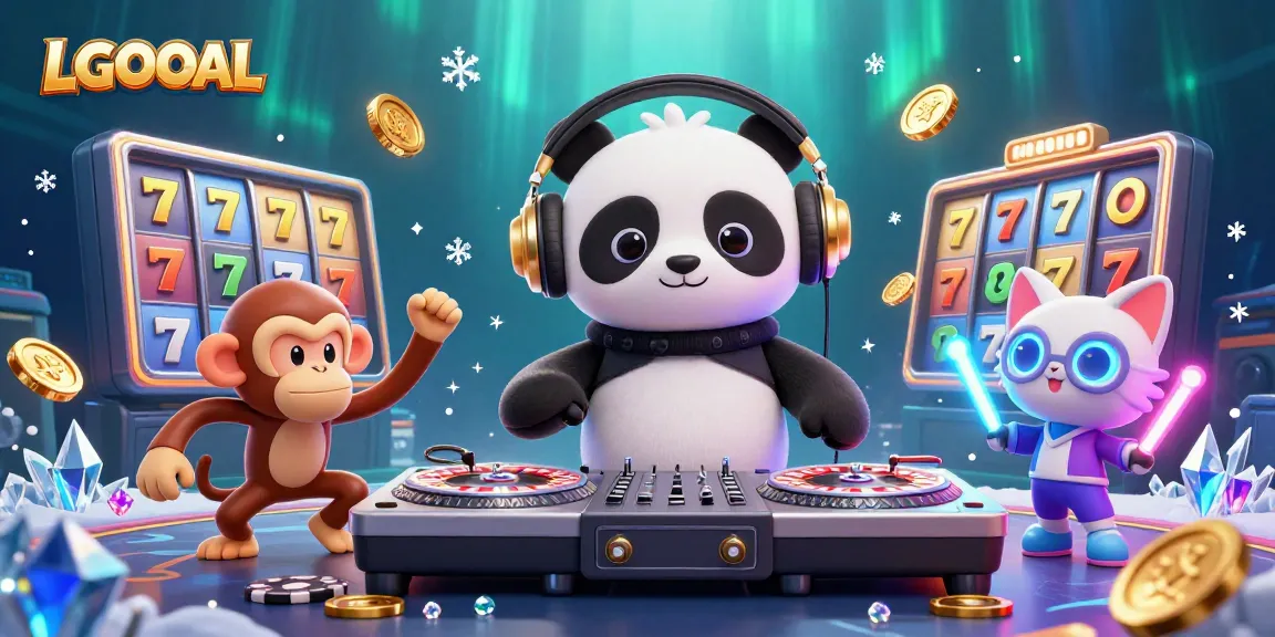 Engage with LGOGOAL's thrilling casino experience featuring a DJ panda and lively gaming elements.