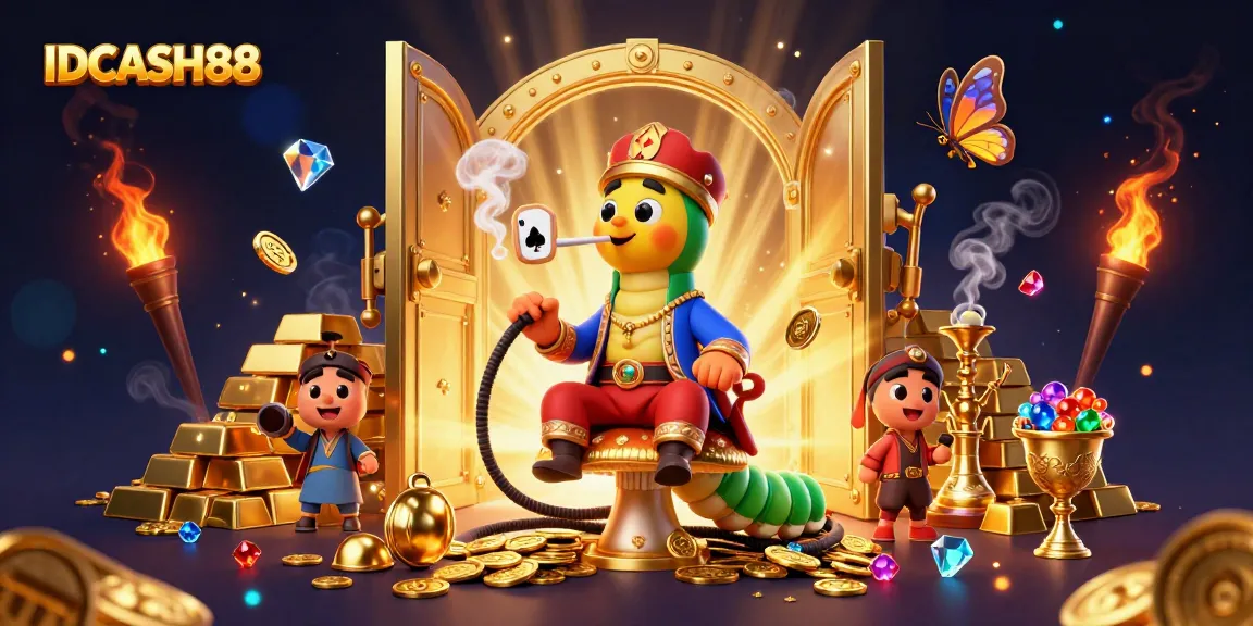 Engage with IDCASH88's thrilling gaming world featuring vibrant casino elements and rich treasure.