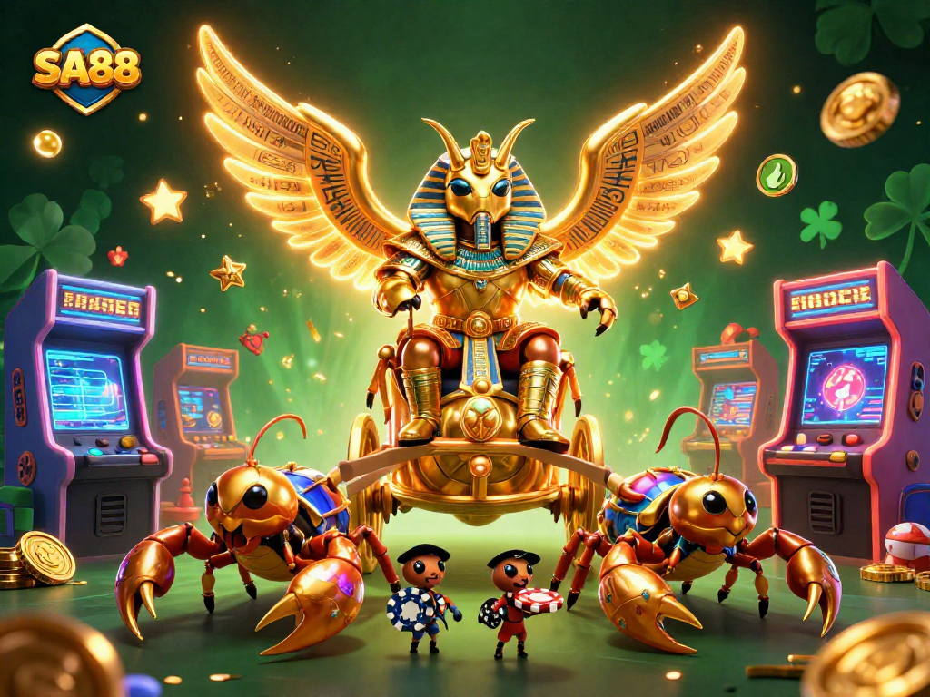 Experience the thrilling gameplay and vibrant visuals of SA88 casino with dazzling characters and gaming elements.