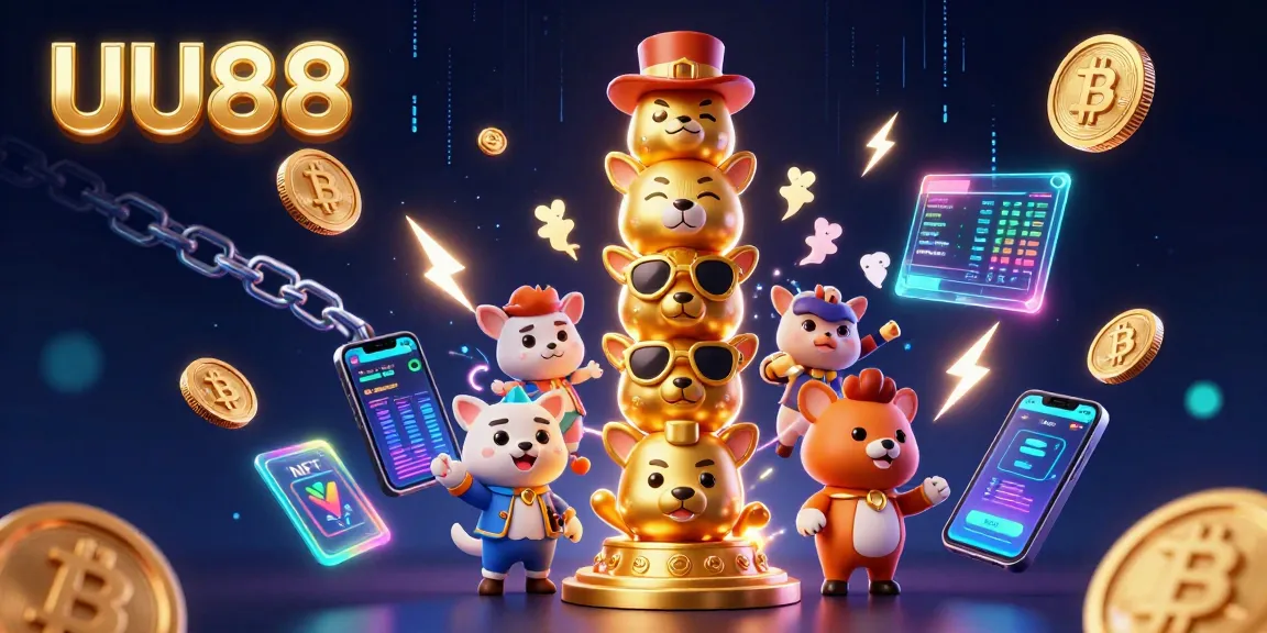 Engage with exciting gameplay at UU88 featuring vibrant casino elements and crypto symbols.