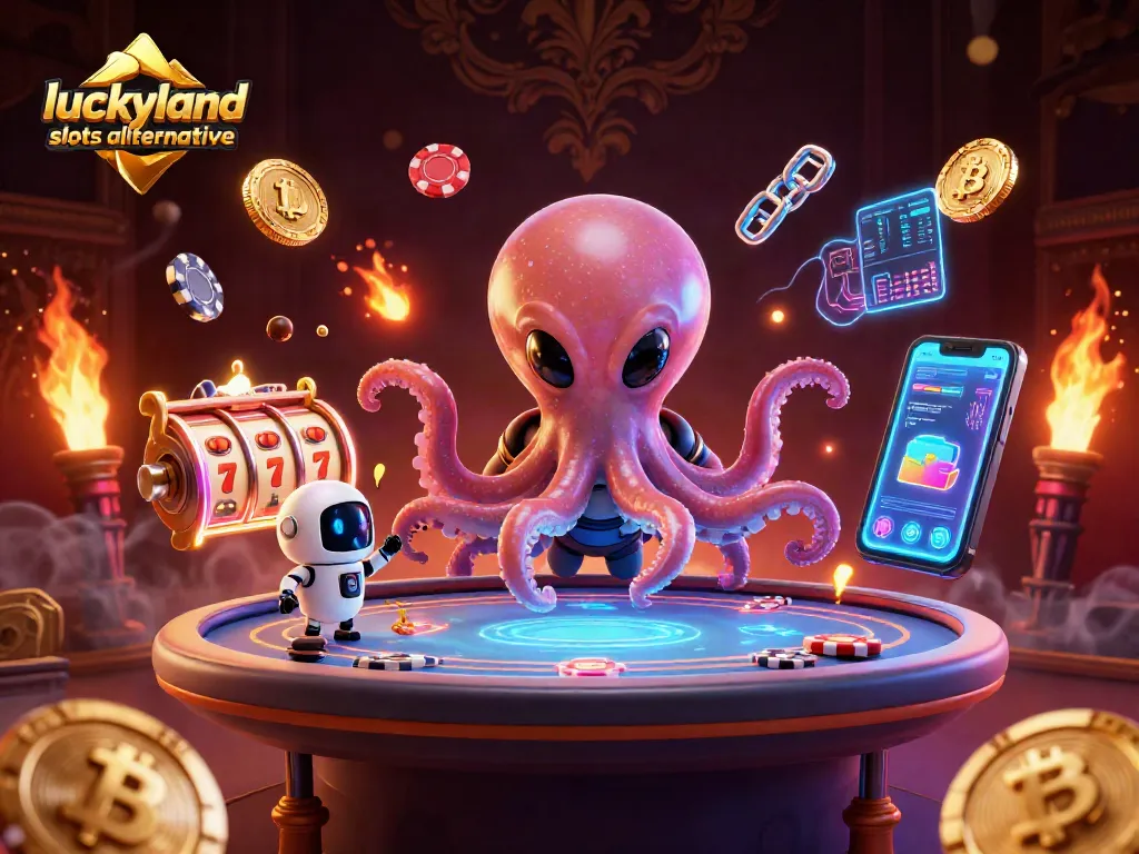 Play exciting games with luckyland slots alternative in a vibrant 3D casino scene.