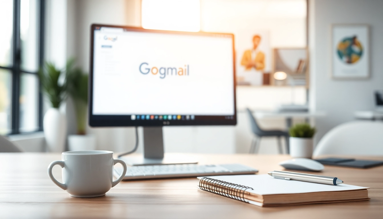 使用gmail下载的电子邮件界面，展示高效的工作环境。