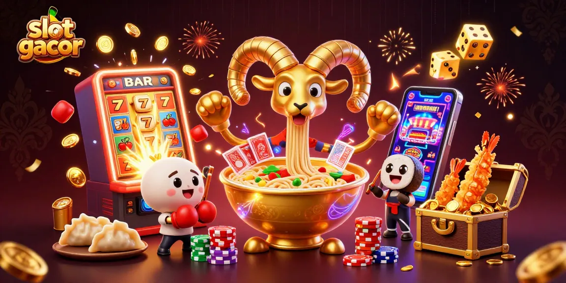 Join the thrilling action of slot gacor with a vibrant 3D casino scene bursting with joy and excitement.